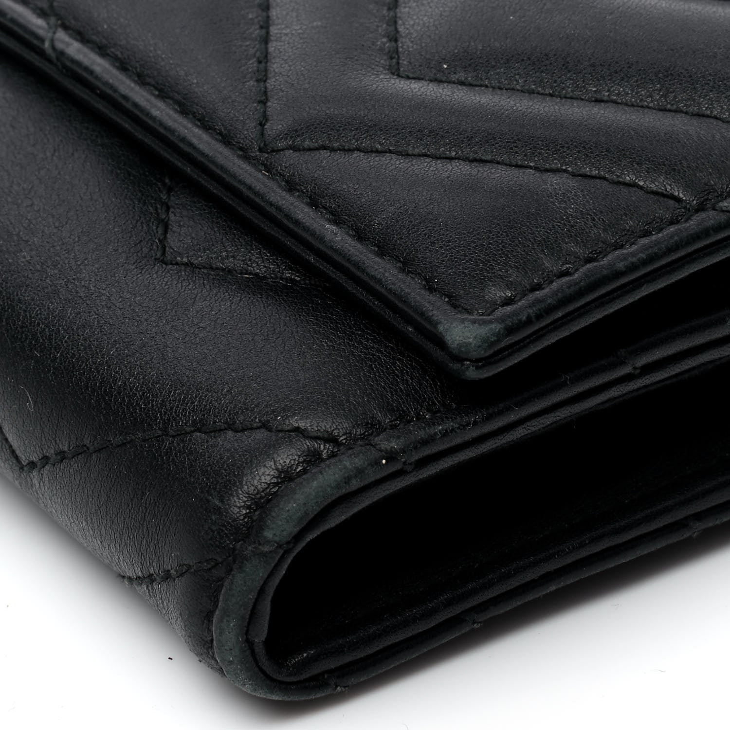 Gucci Calfskin Matelasse GG Marmont Continental Wallet Black 6 of 8