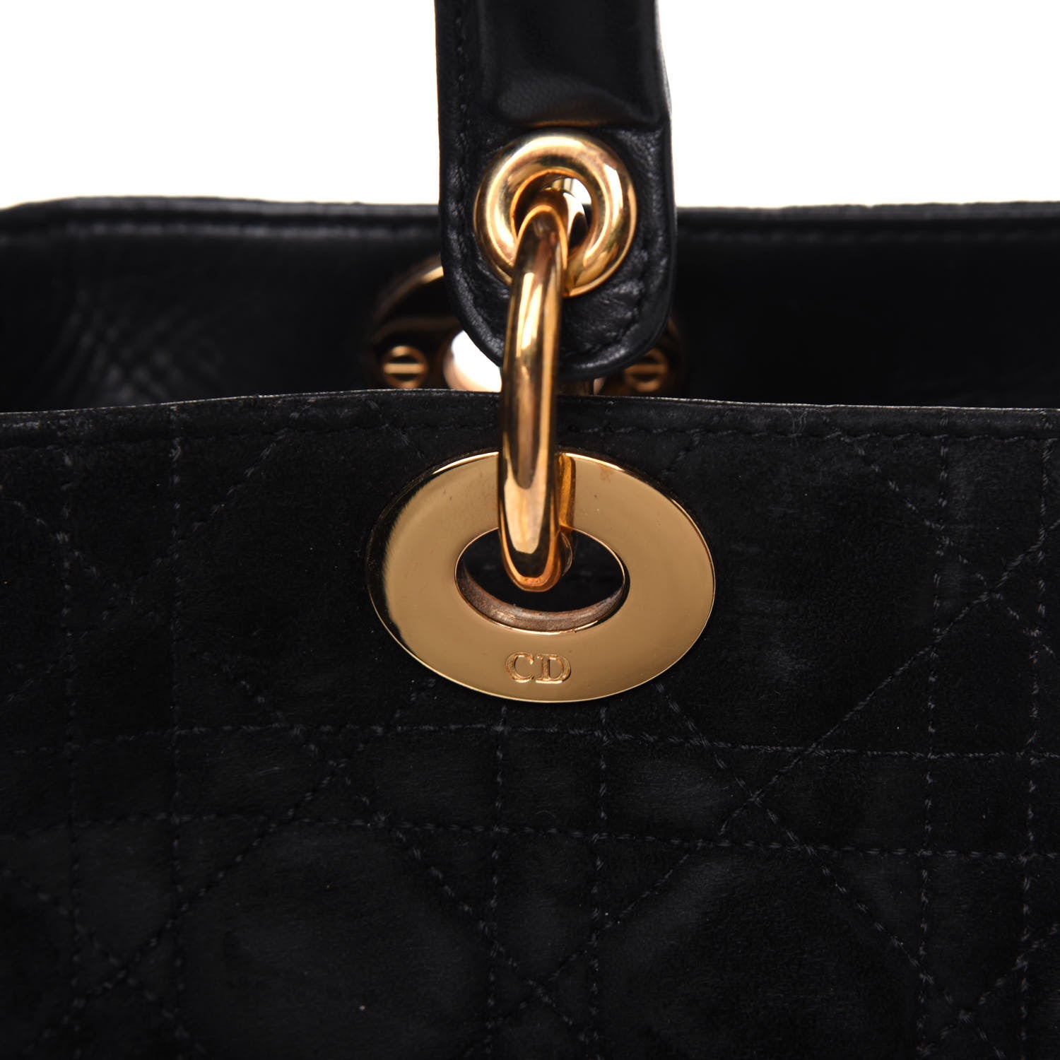 Christian Dior Suede Cannage Medium Lady Dior Black 15 of 17