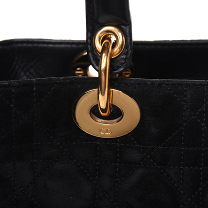 Christian Dior Suede Cannage Medium Lady Dior Black 15 of 17