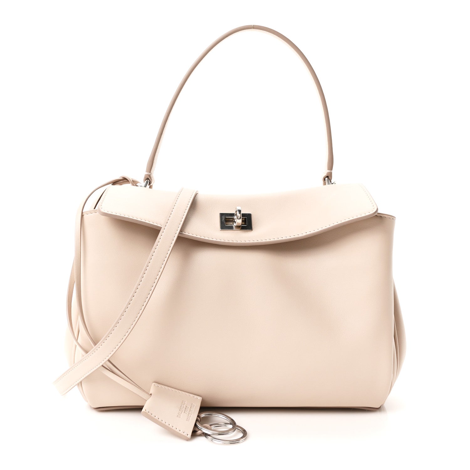 Balenciaga Natural Smooth Calfskin Small Rodeo Top Handle Handbag Almond 1 of 10