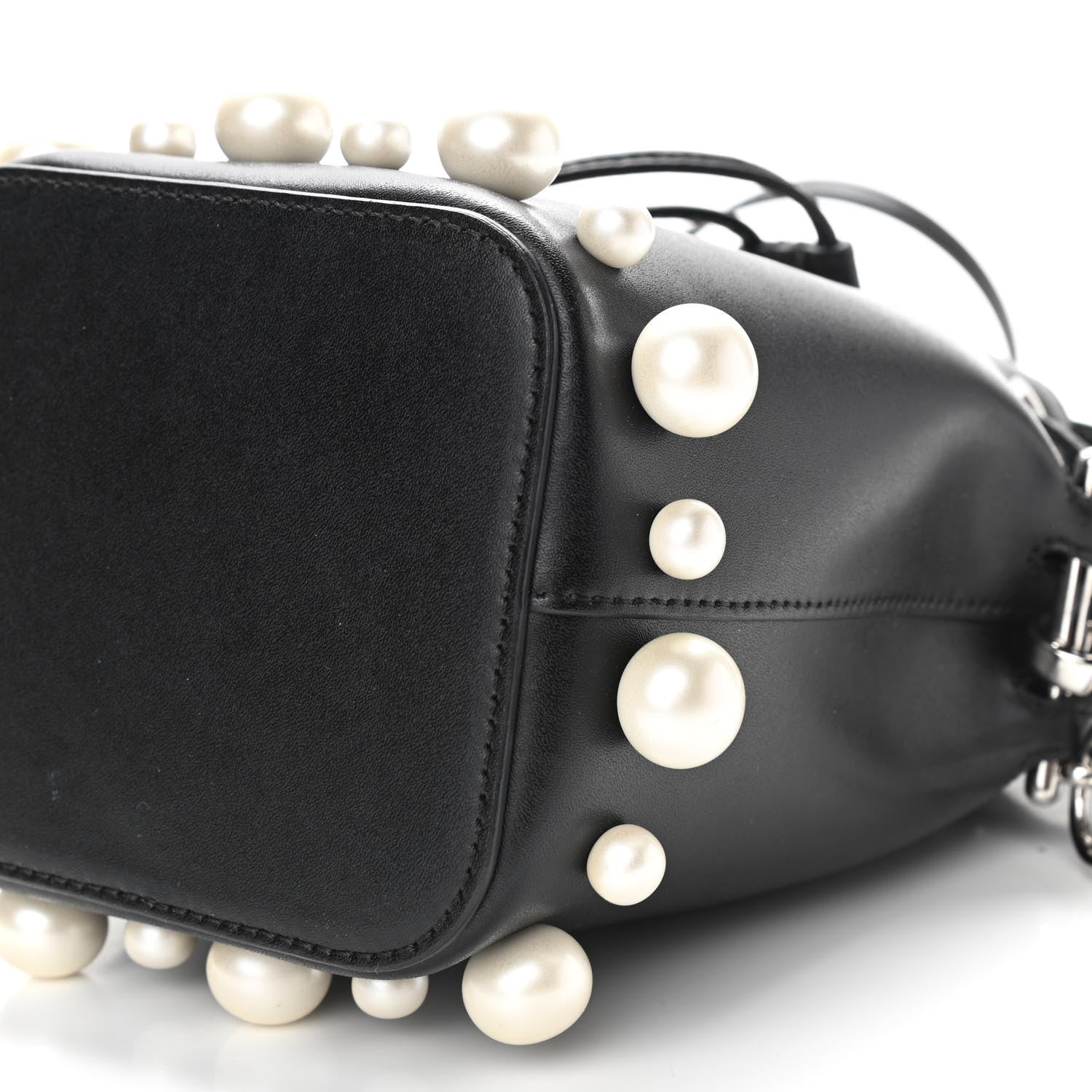 Fendi Vitello Liberty Pearl F is Fendi Mini Mon Tresor Bucket Bag Black 6 of 10