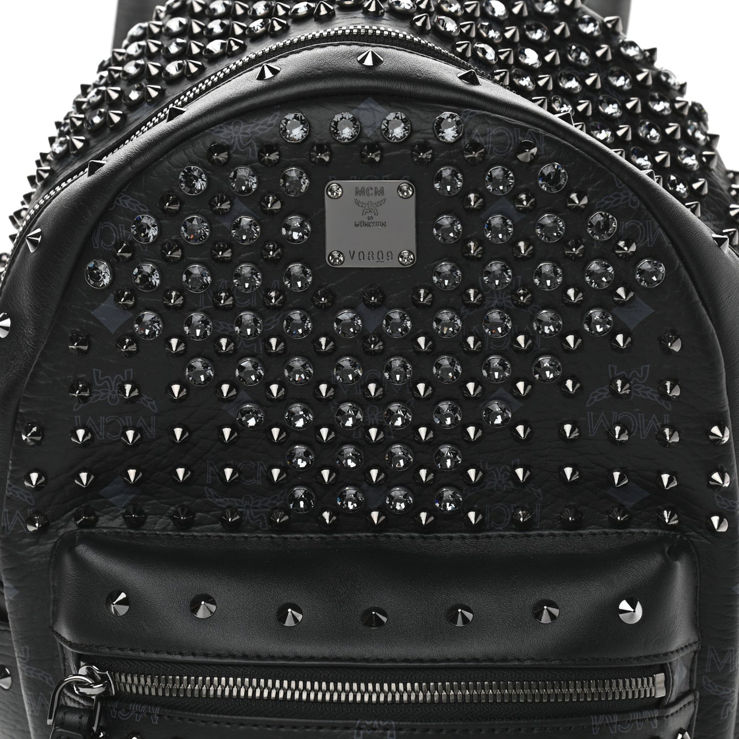 Visetos Swarovski Studded Small Diamond Backpack Black