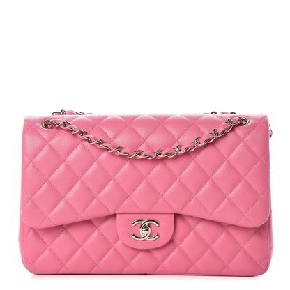 Chanel Caviar Quilted Jumbo Double Flap Pink 1 of 10