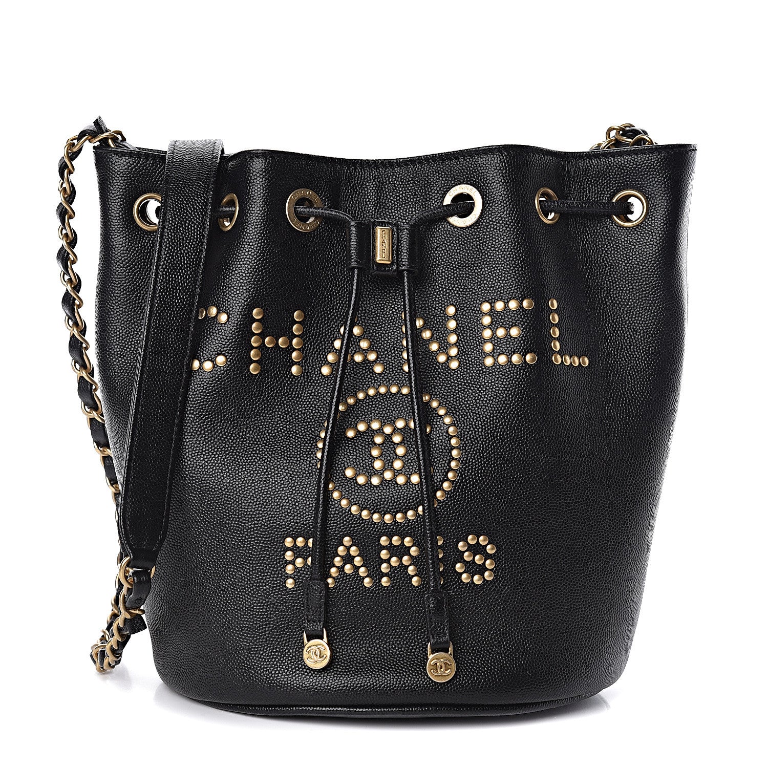 Chanel Caviar Deauville Drawstring Bucket Bag Black 1 of 10