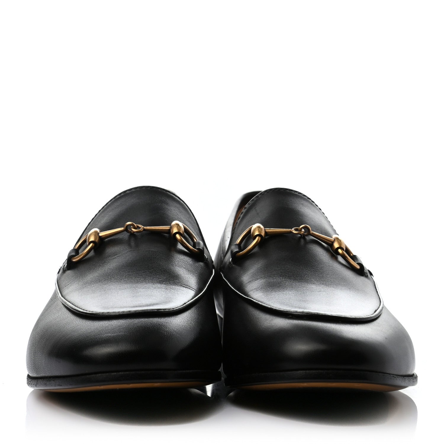 Gucci Calfskin Womens Jordaan Loafers 39.5 Black 2 of 7