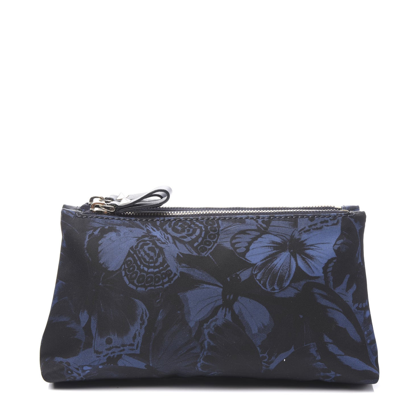Nylon Camubutterfly Rockstud Double Zip Pouch Marine
