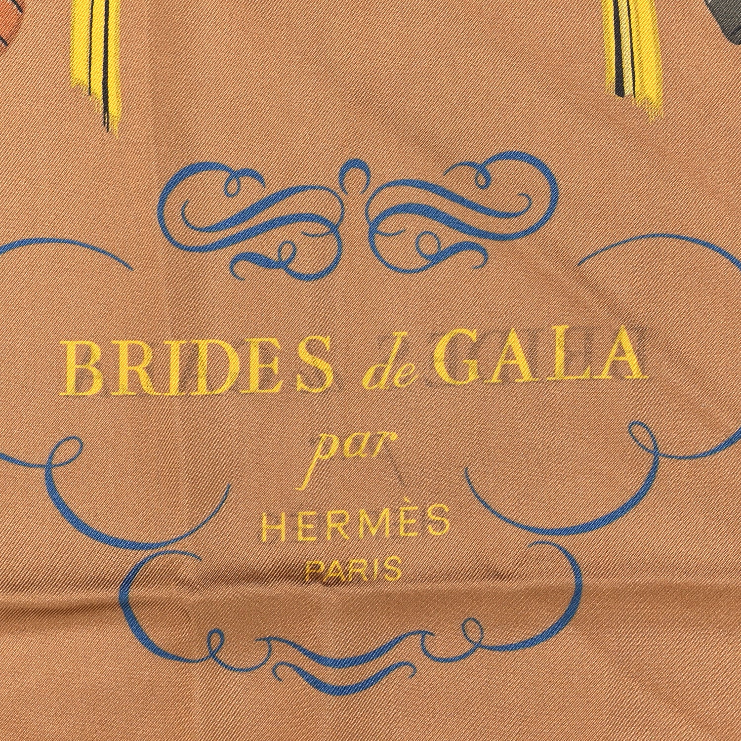 Hermes Silk Brides de Gala Double Face Scarf 90 Tabac Jaune Multicolor 2 of 4