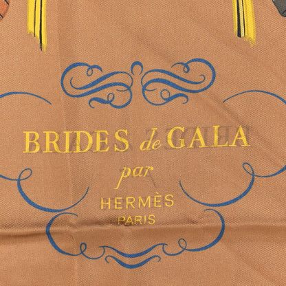 Hermes Silk Brides de Gala Double Face Scarf 90 Tabac Jaune Multicolor 2 of 4