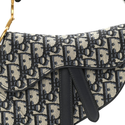 Christian Dior Oblique Mini Saddle Bag Blue 8 of 10