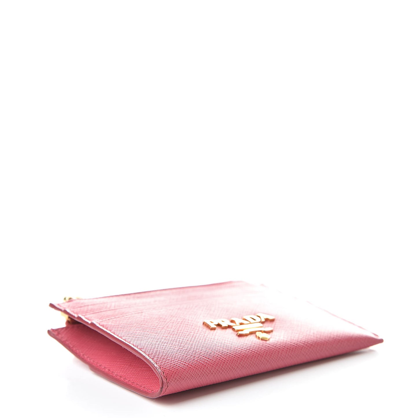 Saffiano Metal Zip Card Holder Peonia