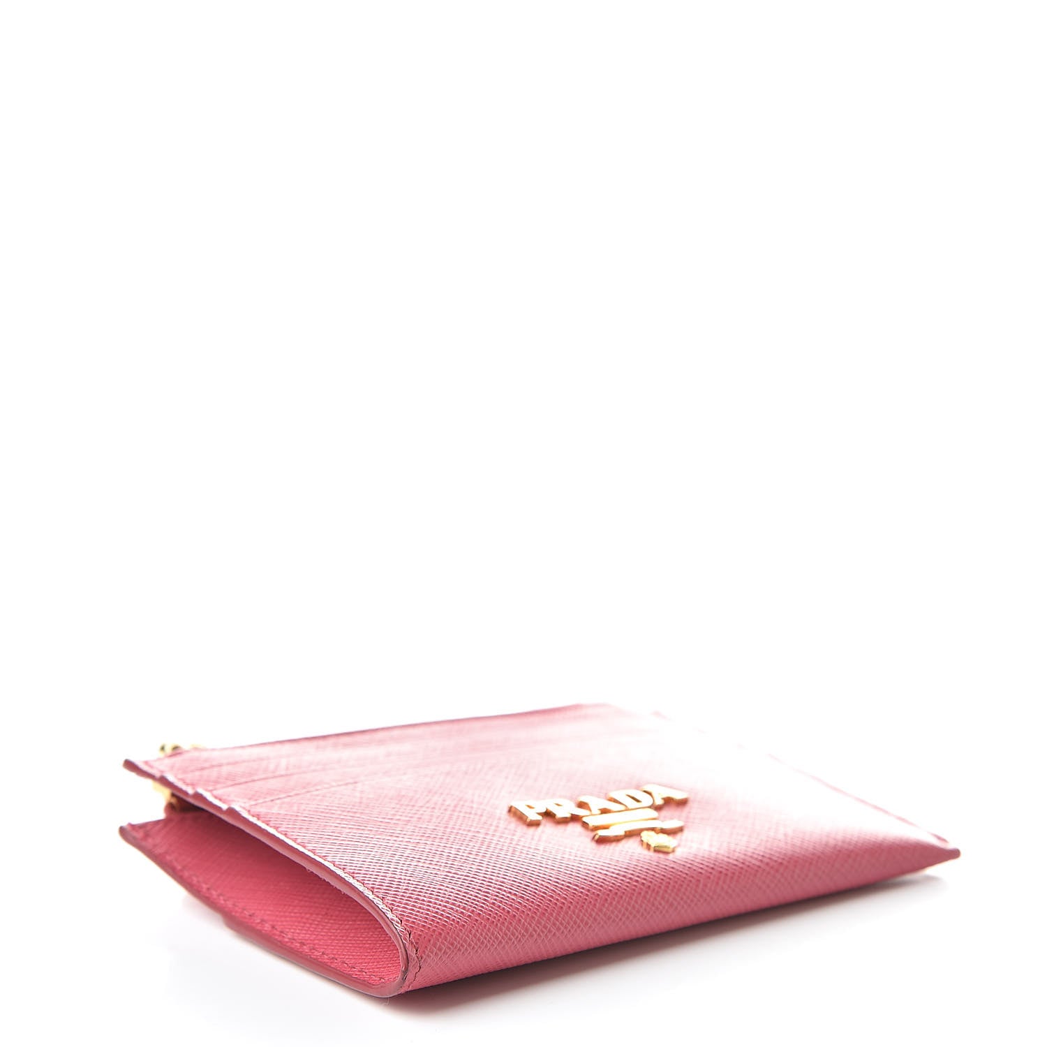 Prada Saffiano Metal Zip Card Holder Peonia 4 of 11
