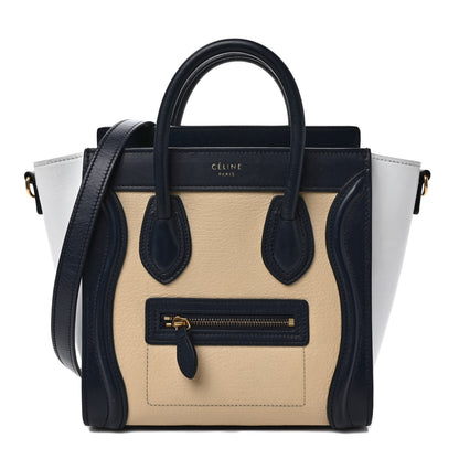 Celine Goatskin Smooth Calfskin Nano Tri-Color Luggage Firefly 1 of 9