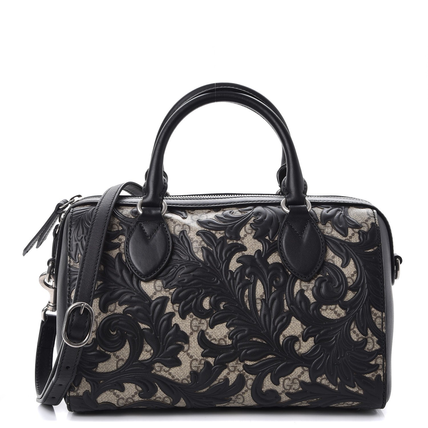 Gucci GG Supreme Monogram Arabesque Small Boston Black 1 of 15
