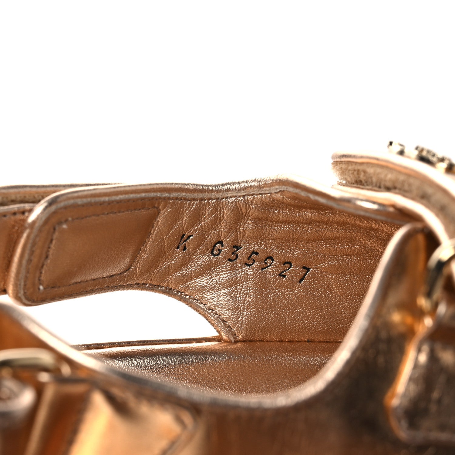 Chanel Metallic Laminated Calfskin Velcro Dad Sandals 36 Golden 10 of 12