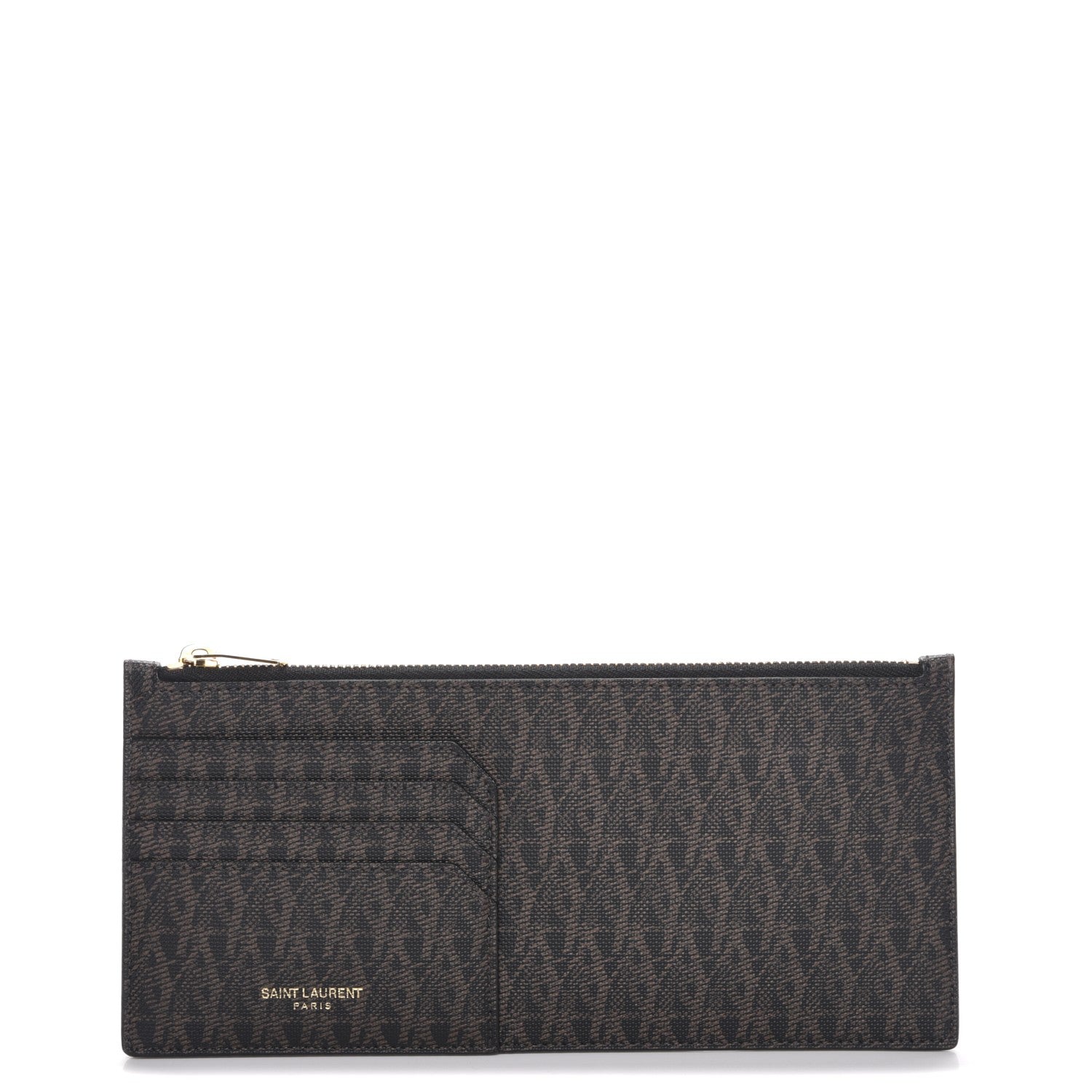Saint Laurent Classic Toile Monogram 4 Fragments Zip Pouch Black 1 of 8