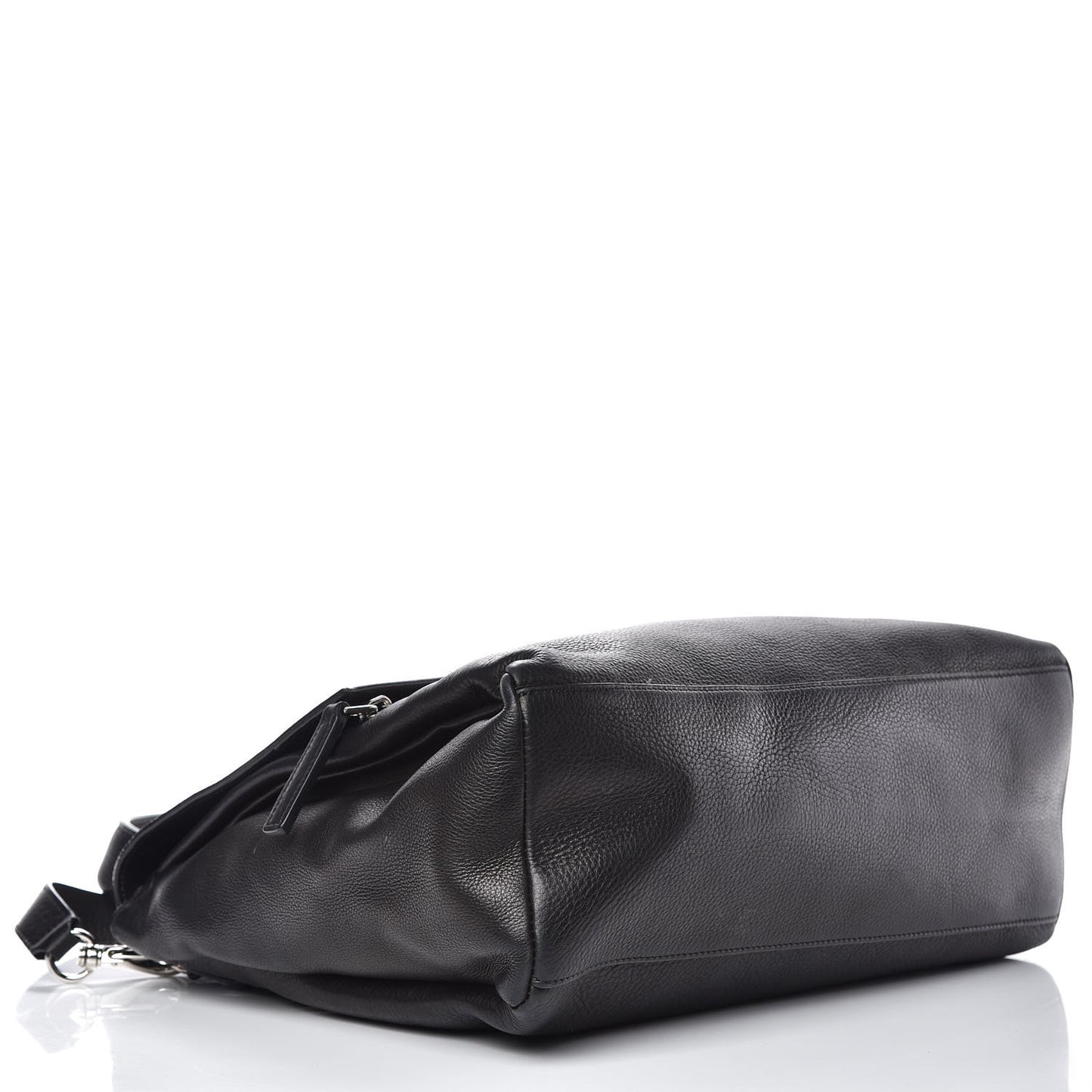 Waxy Grained Calfskin Medium Pandora Pure Flap Bag Black
