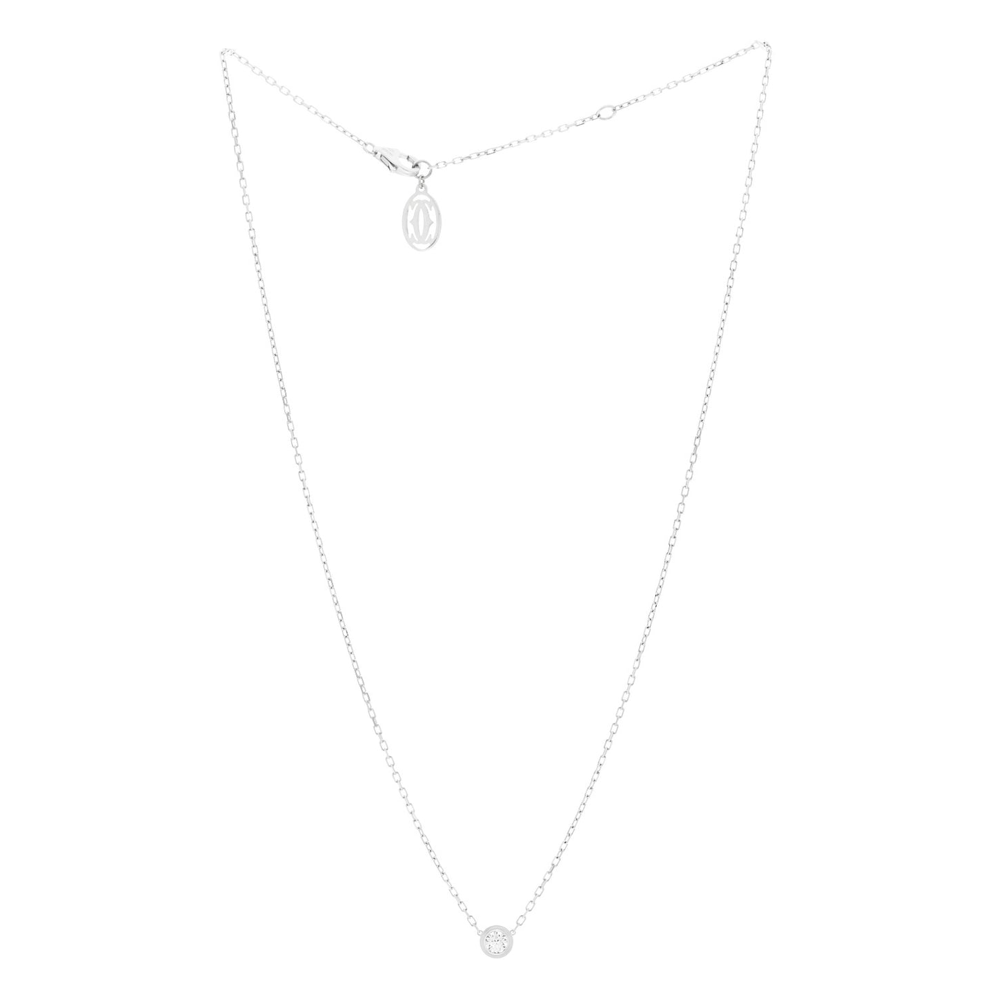 18K White Gold Diamond LM D'Amour Pendant Necklace