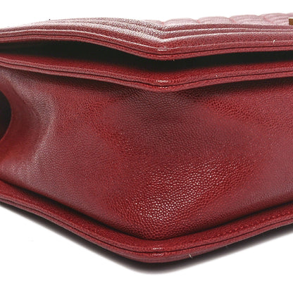 Chanel Caviar Quilted New Medium Boy Flap Burgundy 9 of 10