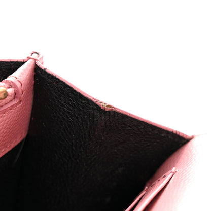 Saint Laurent Grain De Poudre Matelasse Chevron Monogram Chain Wallet Tender Pink 20 of 33