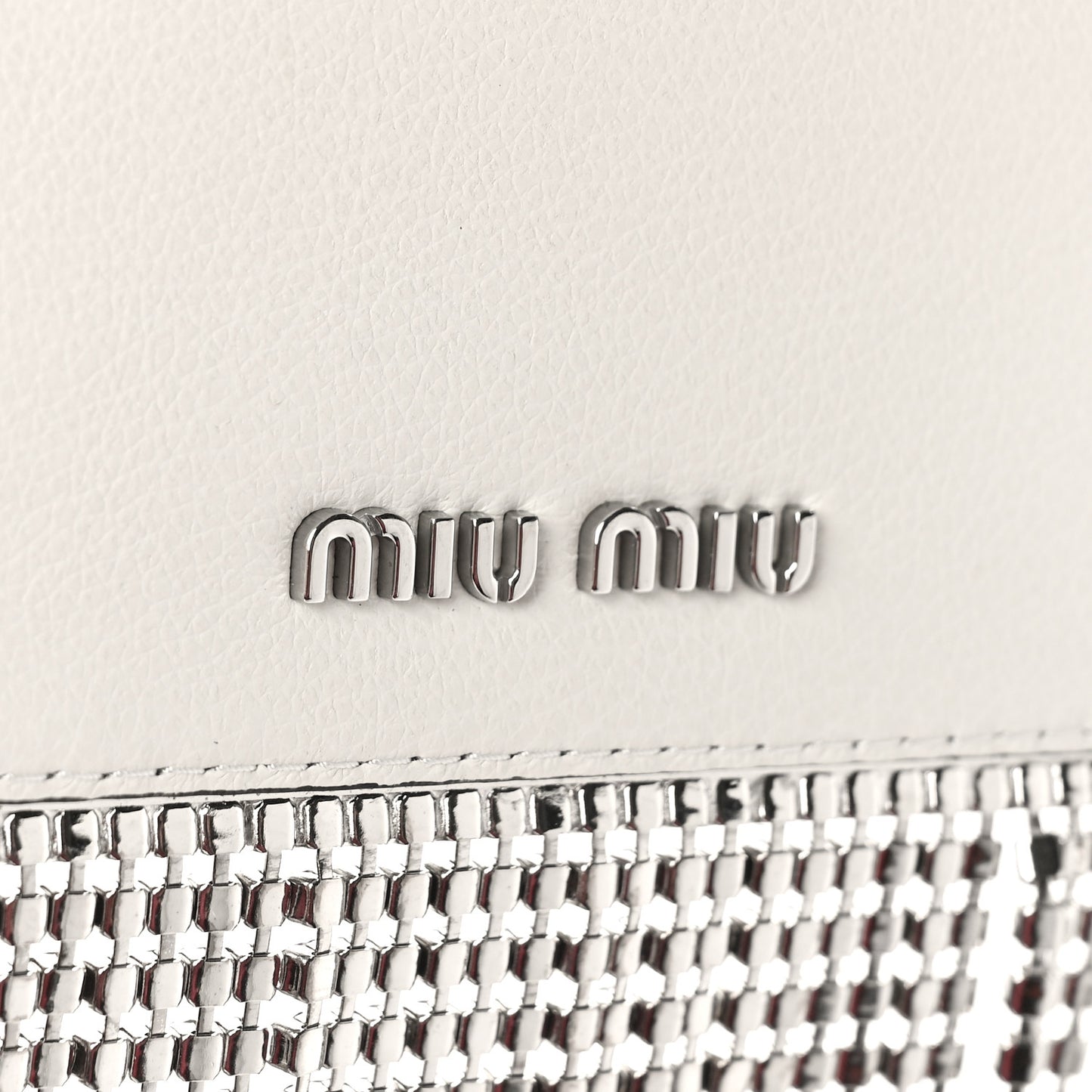 Glace Calfskin Crystal Fringe Crossbody White