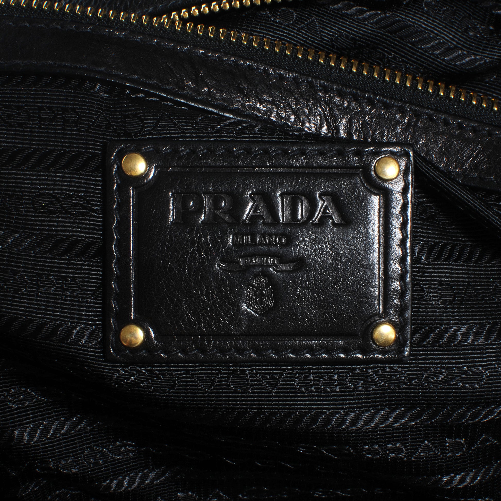 Prada Glace Calf Large Dome Satchel Black 8 of 12