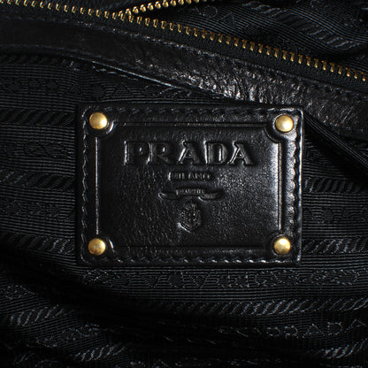 Prada Glace Calf Large Dome Satchel Black 8 of 12