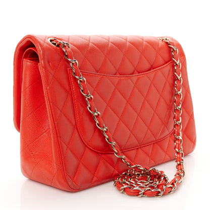 Chanel Caviar Quilted Jumbo Double Flap Red 3 of 12