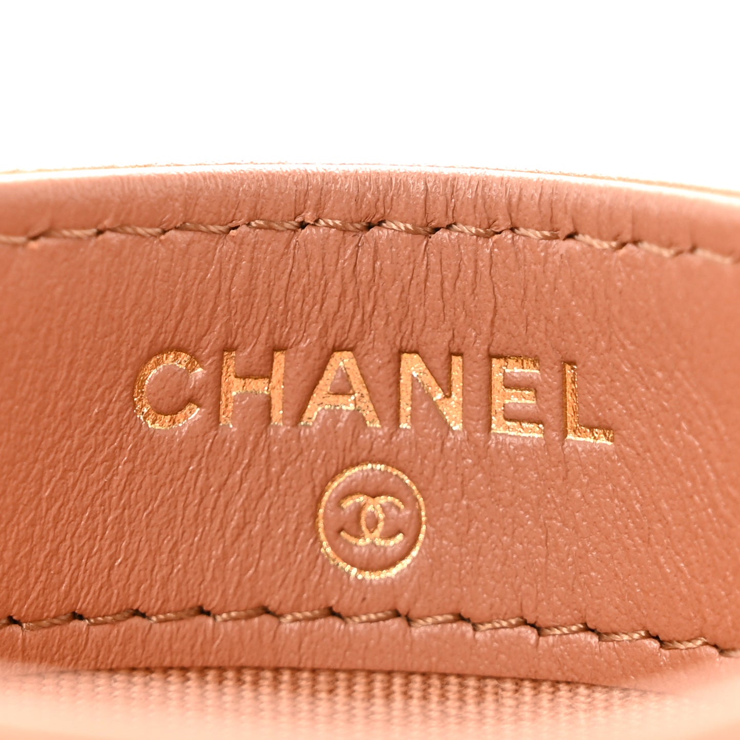 Lambskin Quilted Chanel 19 Card Holder Brown