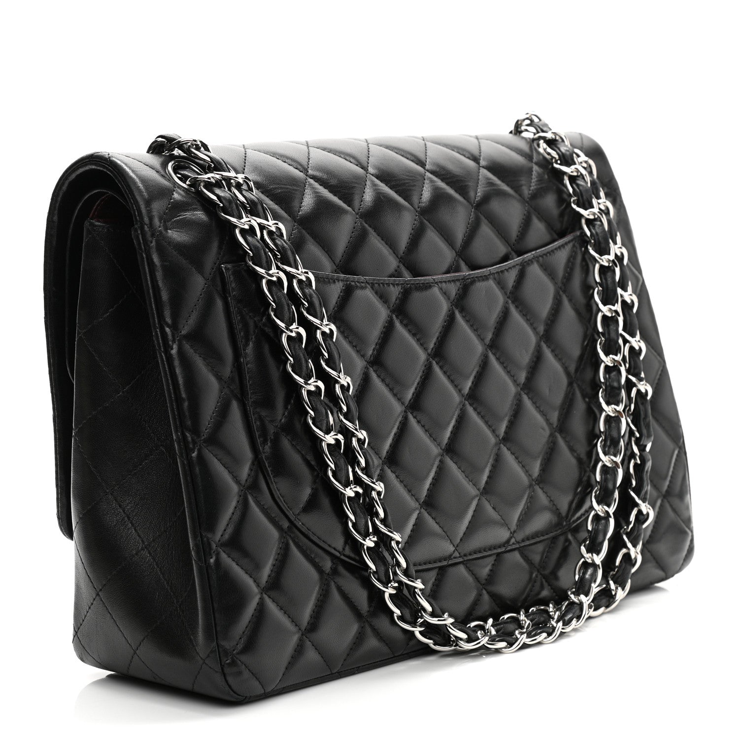 Chanel Lambskin Quilted Maxi Double Flap Black 3 of 14