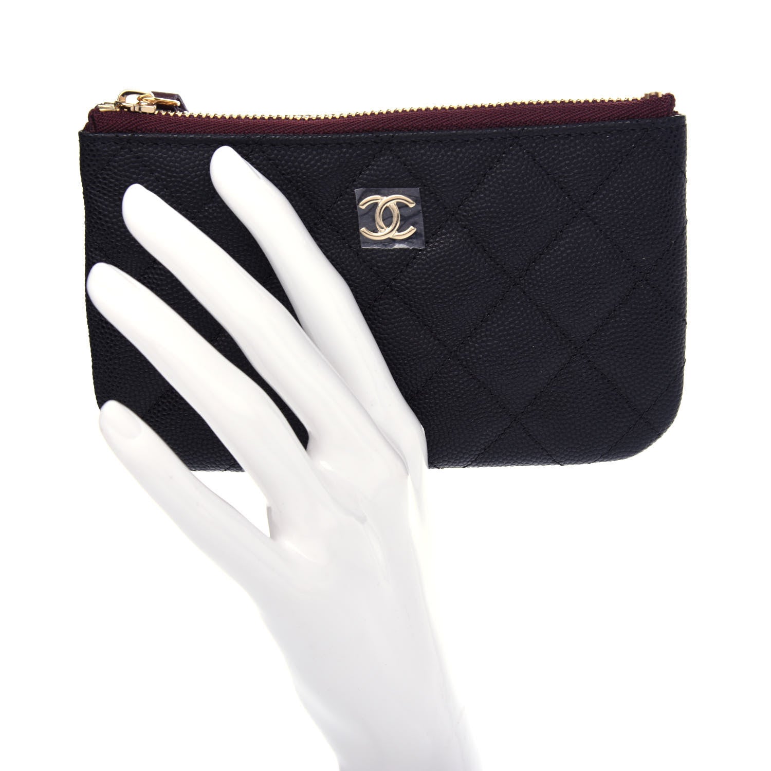 Chanel Caviar Quilted Small Cosmetic Case Black 2 of 8