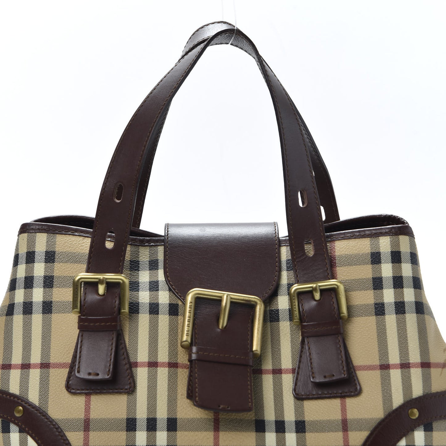 Haymarket Check Buckle Satchel Chocolate