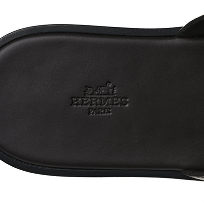 Hermes Denim Calfskin Mens Izmir Sandals 42 Bleu Brut 7 of 7