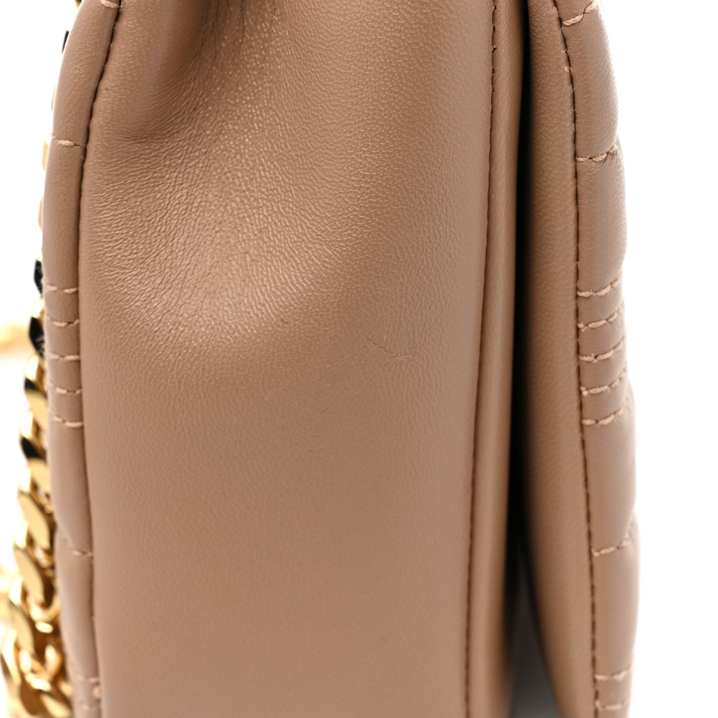 Lambskin Quilted Small Lola Bag Camel