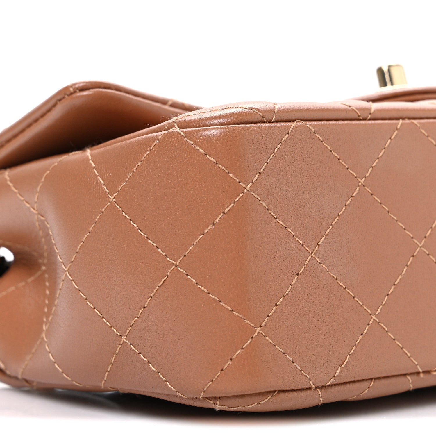 Chanel Lambskin Quilted Mini Rectangular Flap Brown 9 of 11
