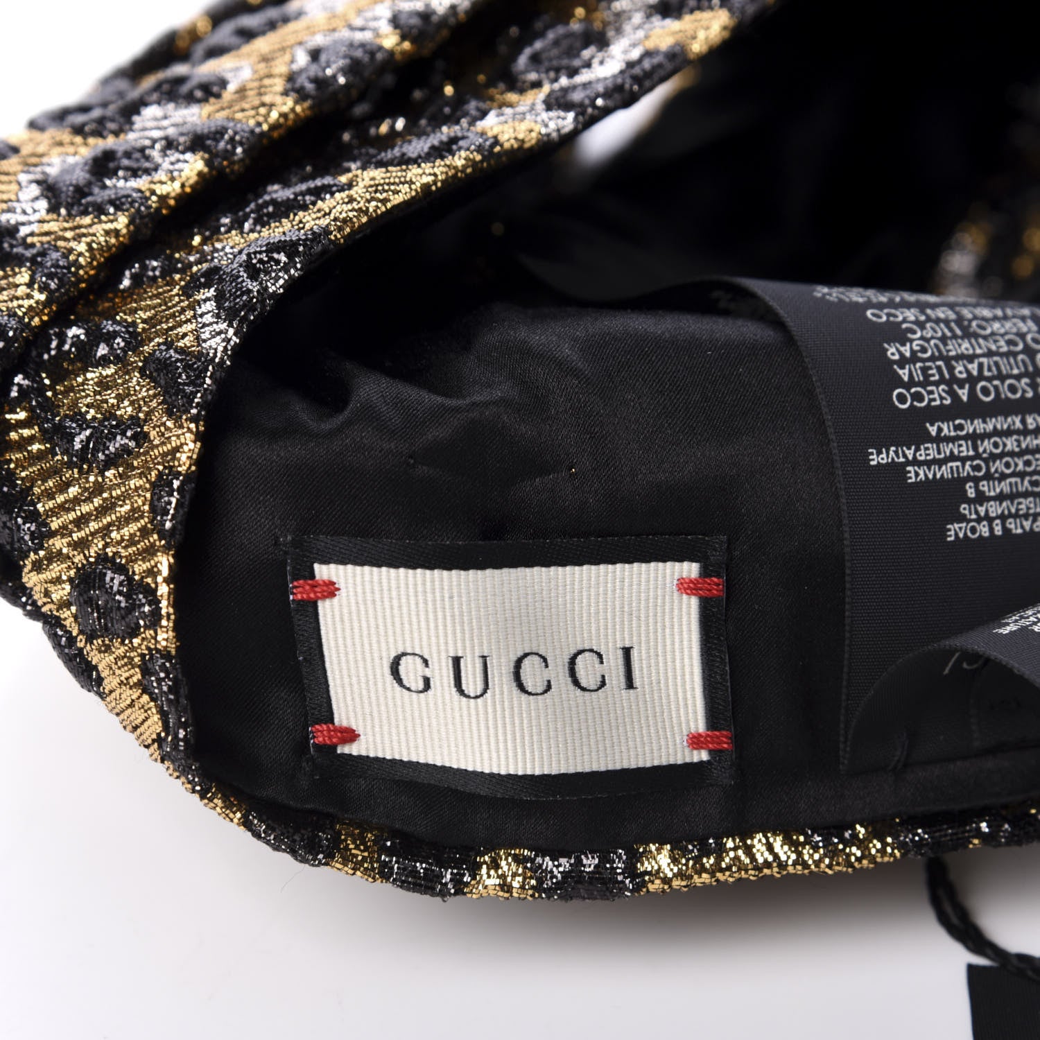 Gucci Metallic Leonte Turban S 56 Black Gold 7 of 7
