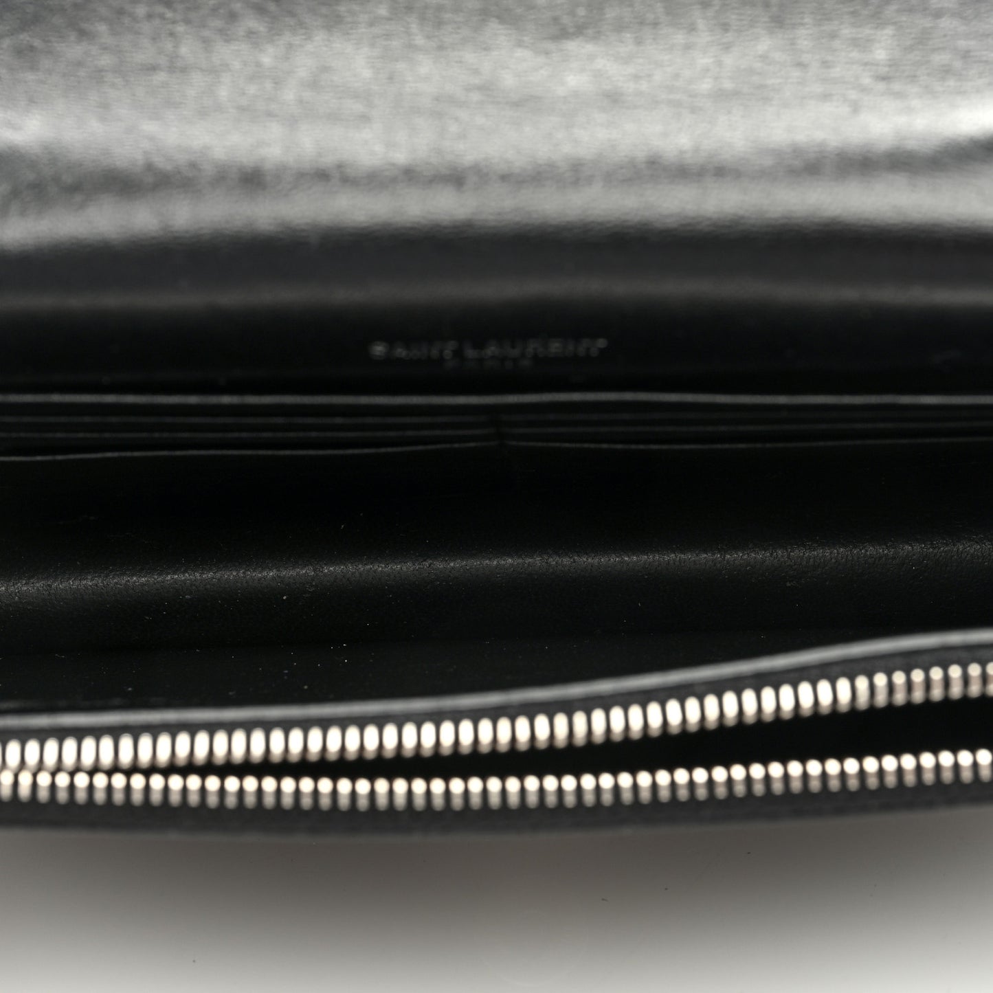 Calfskin Crocodile Embossed Kate Monogram Tassel Chain Wallet Black