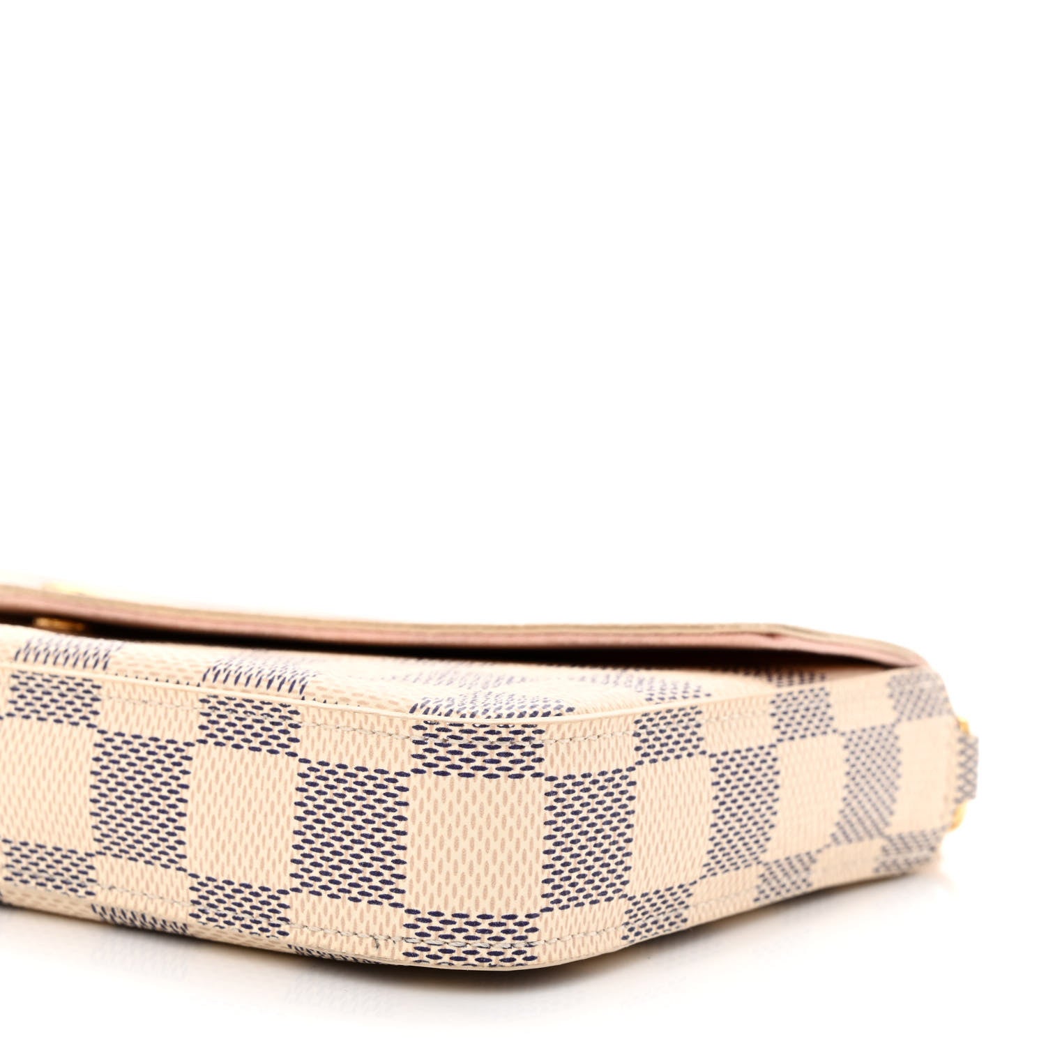 Louis Vuitton Damier Azur Pochette Felicie Chain Wallet Rose Ballerine 14 of 14
