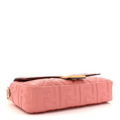 Fendi Nappa FF 1974 Embossed Baguette Rosa Pesca 4 of 11