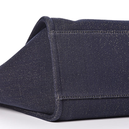 Chanel Lurex Canvas Medium Deauville Tote Navy Blue Gold 9 of 10