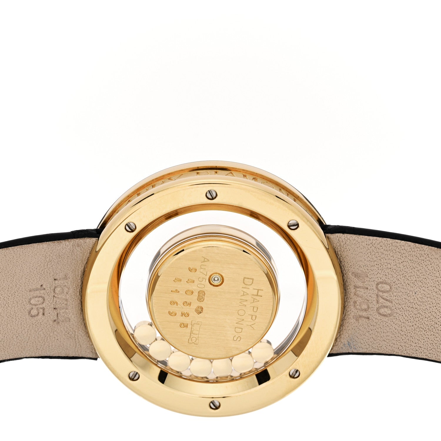 Chopard 18K Yellow Gold Alligator Diamond Bezel 30mm Happy Diamonds Automatic Watch 4 of 5
