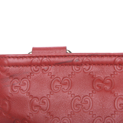 Gucci Guccissima Medium Flat Messenger Bag Red 8 of 14