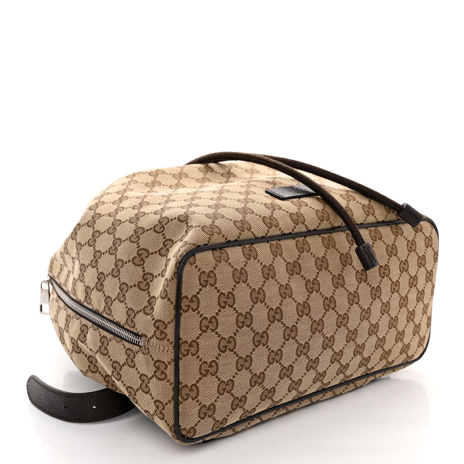Gucci Monogram Dollar Calfskin O Drawstring Backpack Beige Ebony Testa di Moro Dark Chocolate 4 of 11