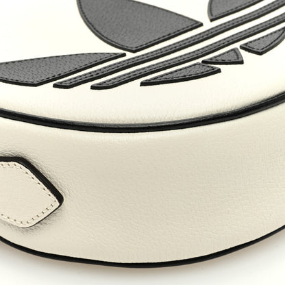 Gucci X ADIDAS Textured Dollar Calfskin Web Trefoil Logo Small Ophidia Round Shoulder Bag Off White Black 7 of 8