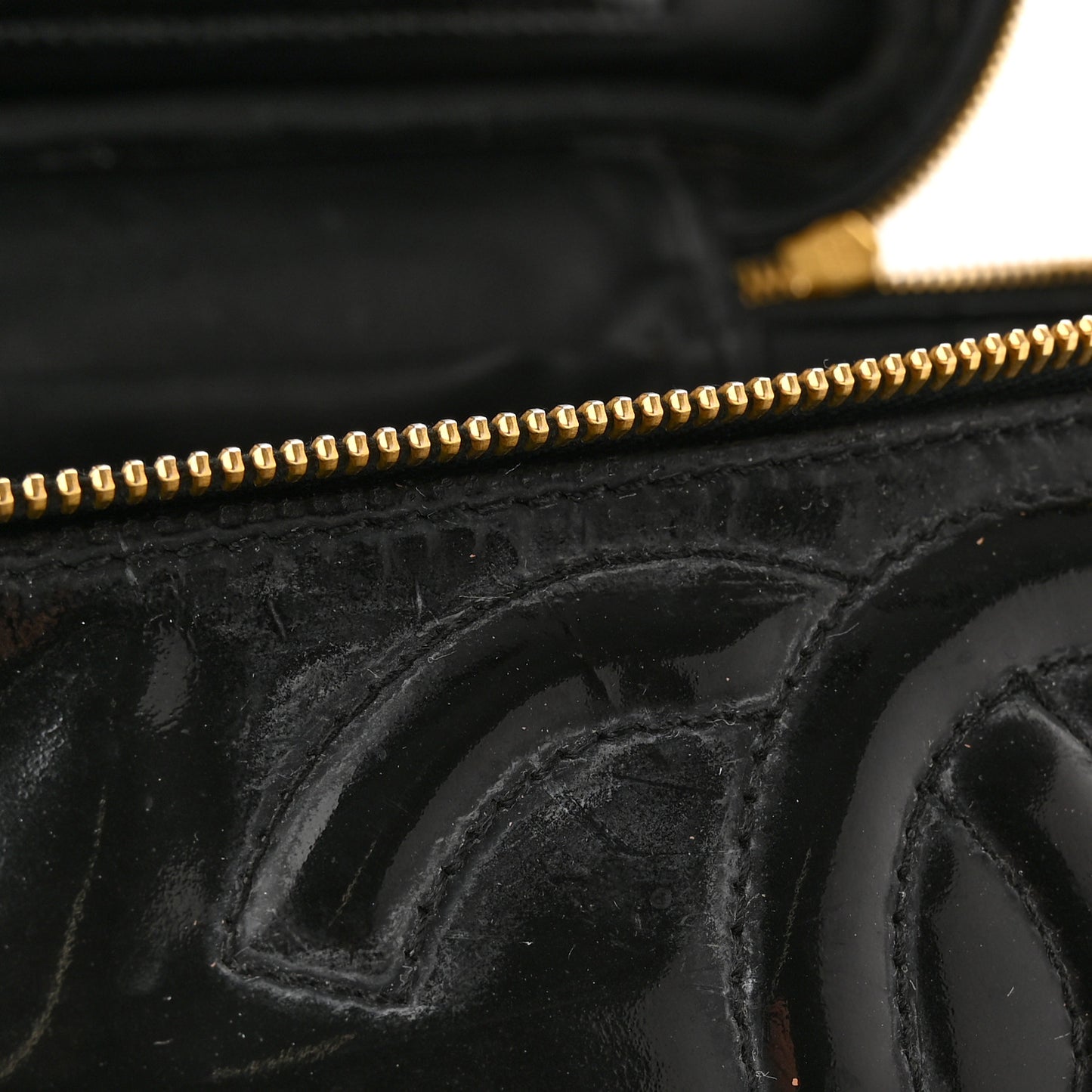 Patent Vanity Cosmetic Case Black