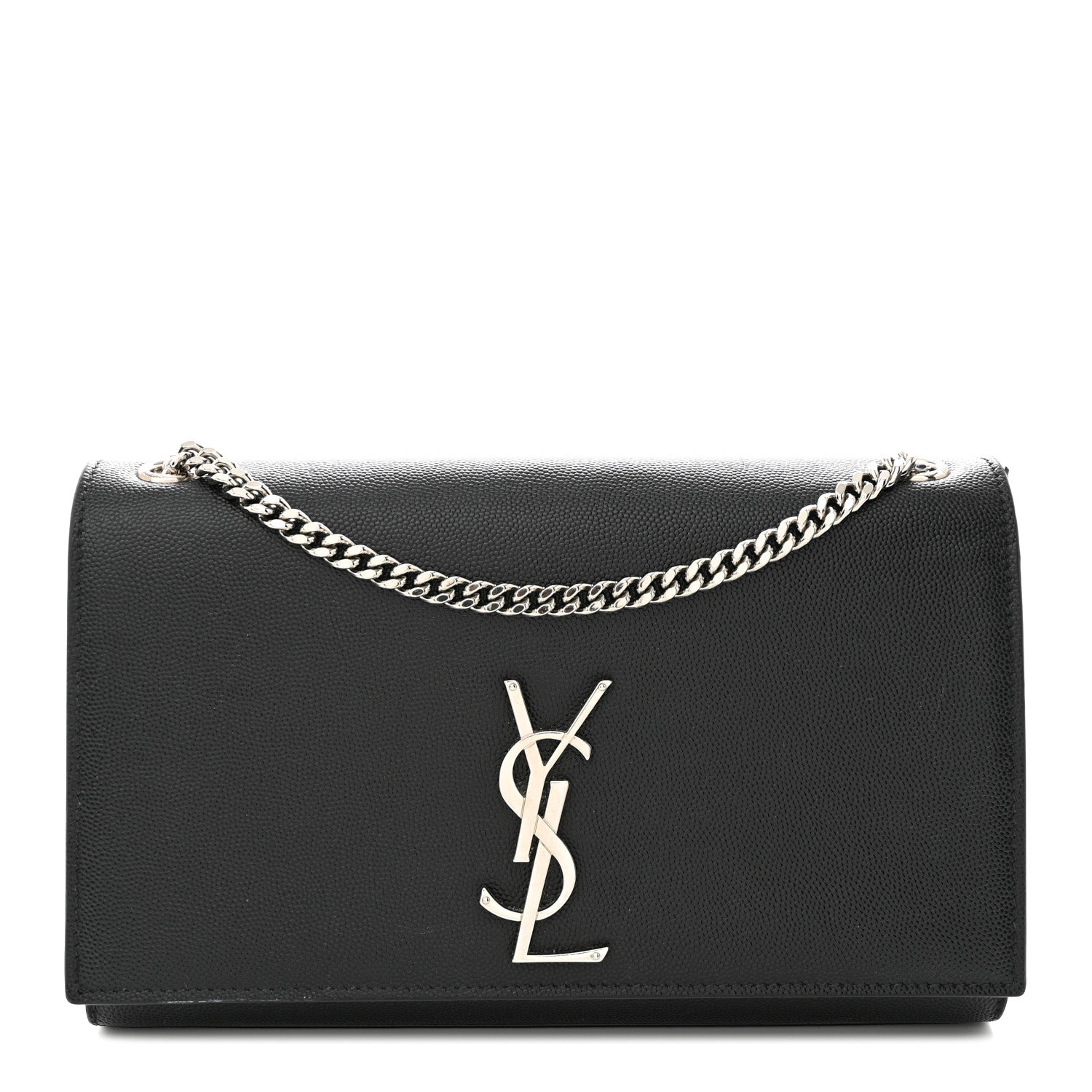 Saint Laurent Grain De Poudre Medium Classic Monogram Kate Satchel Black 1 of 15