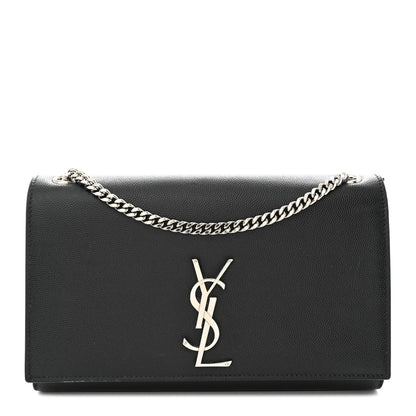 Saint Laurent Grain De Poudre Medium Classic Monogram Kate Satchel Black 1 of 15