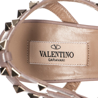 Valentino Garavani Nappa Rockstud Ankle Strap Low Heel Pumps 39 Poudre 7 of 7