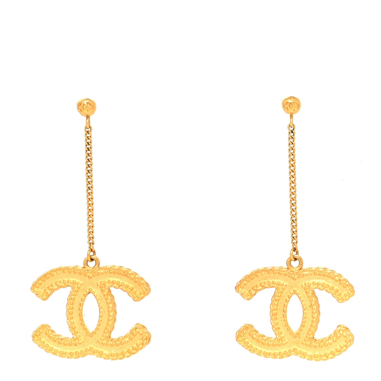 CC Drop Earrings Matte Gold