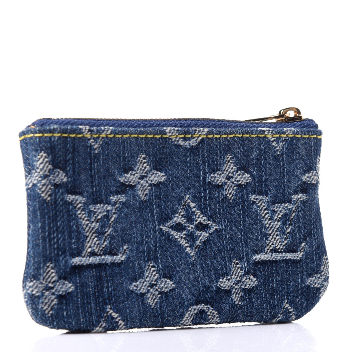 Louis Vuitton Monogram Denim Key Pouch Blue 3 of 9