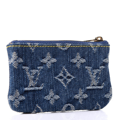 Louis Vuitton Monogram Denim Key Pouch Blue 3 of 9